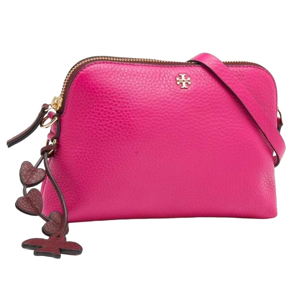 Tory Burch Pebbled Leather Crossbody Peace Bag - Picture 11 of 11